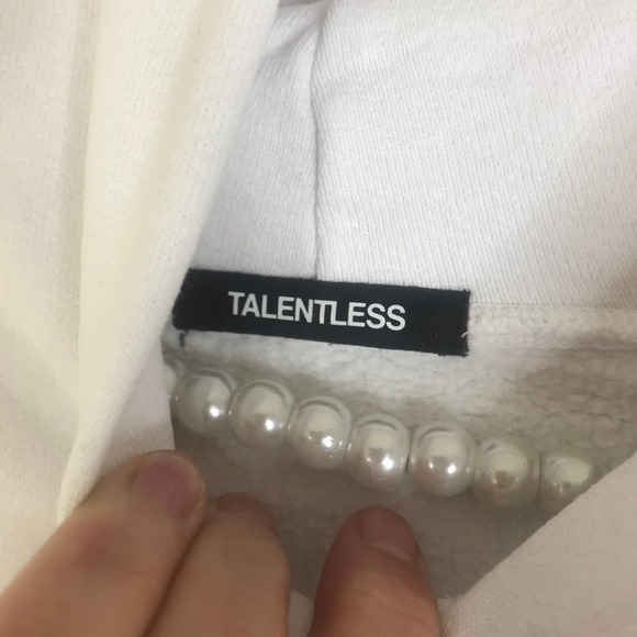 Talentless White Hoodie "Please Wash Your Hands" Sweatshirt SZ XL - Picture 3 of 10